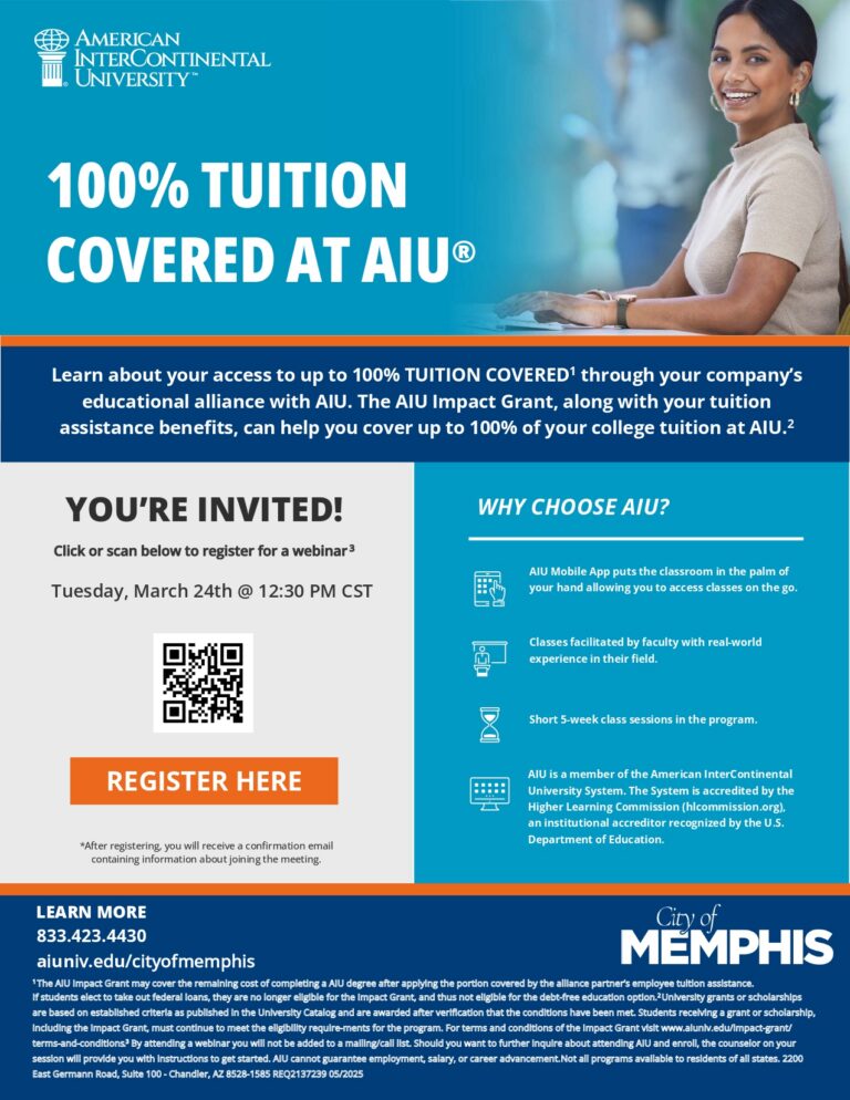 City of Memphis AIU Impact Grant March Webinar Invitation